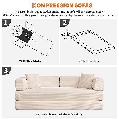 ANIXOL Convertible Corduroy Sleeper Sofa Bed