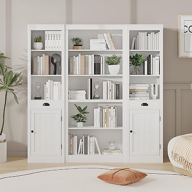Tall Bookcase Wooden Bookshelf with Open Storage Modern Book Shelf Display Shelves