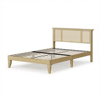 ANIXOL Rattan Bed Frame with LED Headboard