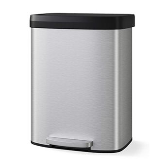 ANIXOL 16 Gallon Stainless Steel Step-on Trash Can with Lid