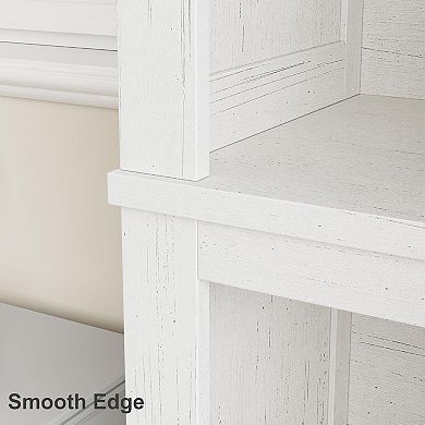 Bookcase Adjustable Shelves Farmhouse Bookshelf with Wooden Legs Rustic Vintage