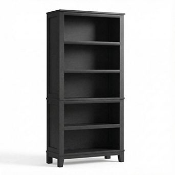 Bookcase Adjustable Shelves Farmhouse Bookshelf with Wooden Legs Rustic Vintage