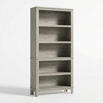 Bookcase Adjustable Shelves Farmhouse Bookshelf with Wooden Legs Rustic Vintage