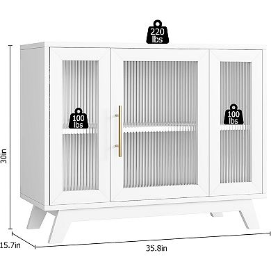 ANIXOL 36" Buffet Cabinet with Fluted Glass