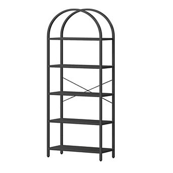 Arched Bookshelf Open Bookcase Modern Freestanding Display Rack Metal