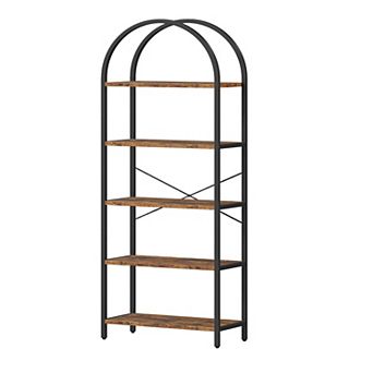 Arched Bookshelf Open Bookcase Modern Freestanding Display Rack Metal