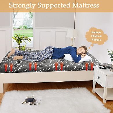 ANIXOL Floral Futon Floor Mattress, Medium Firm & Roll-Up