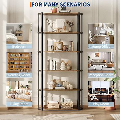 Bookshelf Classical Modern Bookcase Home Office Tall Display Shelves Storage Organizer