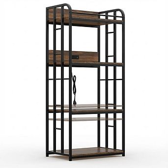 ANIXOL 4 tier Kitchen Baker’s Rack with Outlet