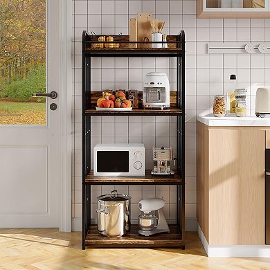 ANIXOL 4-Tier Kitchen Baker’s Rack with Outlet