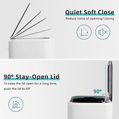 ANIXO Stainless Steel Trash Can with soft-close lid and inner bucket