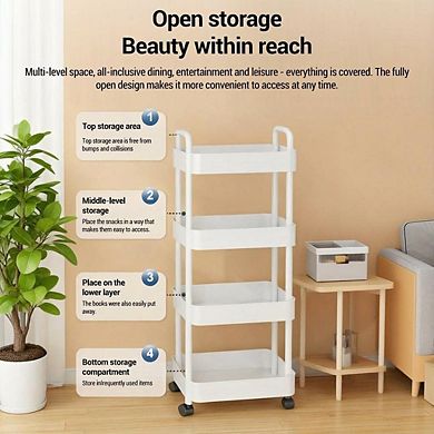 ANIXOL 5-Tier Slim Rolling Storage Cart