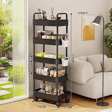 ANIXOL 5-Tier Slim Rolling Storage Cart