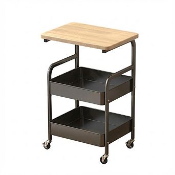 ANIXOL 3 tier Rolling Storage Cart with Tabletop