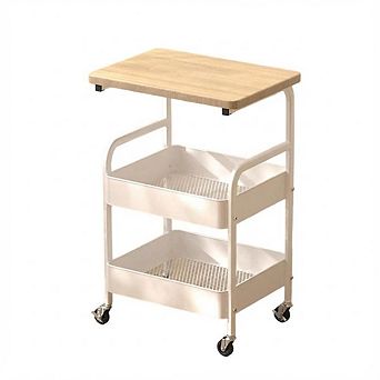 ANIXOL 3 tier Rolling Storage Cart with Tabletop