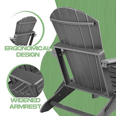 ANIXOL Folding HDPE Adirondack Chair with Weather Resistant for Patio, Garden