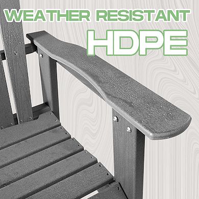 ANIXOL Folding HDPE Adirondack Chair with Weather Resistant for Patio, Garden