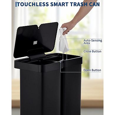 ANIXOL Motion Sensor Dual 8-Gallon Trash Can