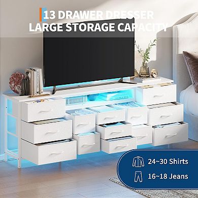 ANIXOL TV stand with drawers and LED lighting