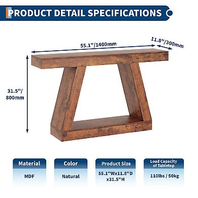 ANIXOL 2-Tier Entryway Sofa Table