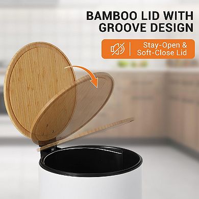 ANIXOL 8 Gallon Stainless Steel Step Trash Can