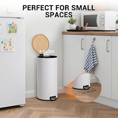 ANIXOL 8 Gallon Stainless Steel Step Trash Can