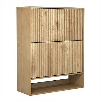 ANIXOL Fluted 2-Drawer Entryway Shoe Cabinet