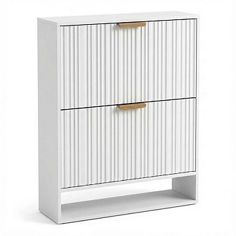 ANIXOL Fluted 2-Drawer Entryway Shoe Cabinet