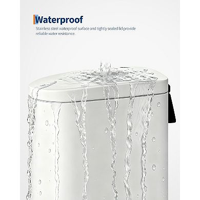 ANIXOL Slim Stainless Steel Step Trash Can 13 Gallon