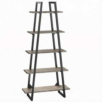 Tall Narrow Bookcase with Shelves Ladder Shelf Bookshelf Storage Organizer Rustic