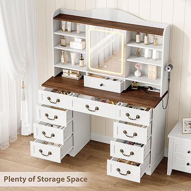 ANIXOL Makeup Vanity Desk with Mirror and Lights