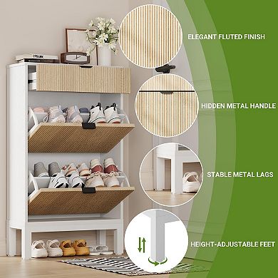 ANIXOL Flip-Drawer Shoe Cabinet with Drawer