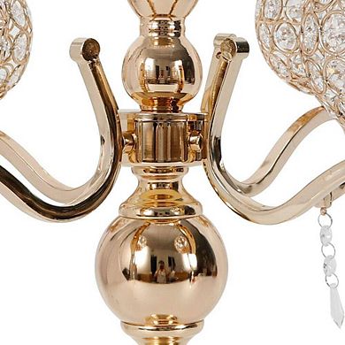 5-Arms Candle Holder With Crystal Drops