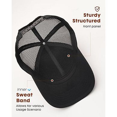 Men's Structured Mesh Trucker Hat Adjustable Classic Baseball Cap