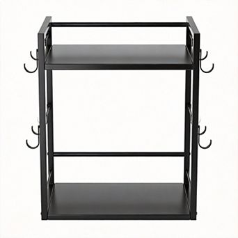 2 tier Coffee Bar Organizer Mug Holder with 12 Hooks