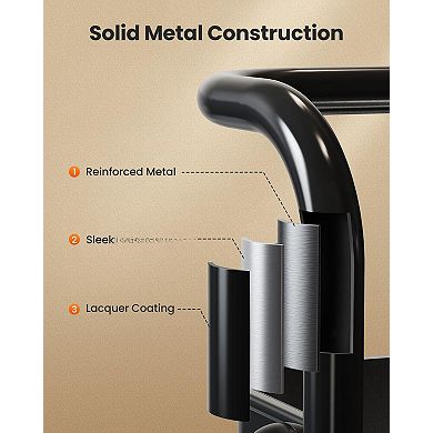 3-Tier Rolling Mesh Cart with Handle & Lockable Wheels