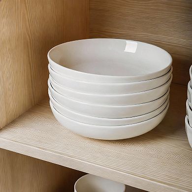Set Of 6 26oz Ceramic Pasta Bowls Porcelain Salad Soup Dishwasher Microwave Safe