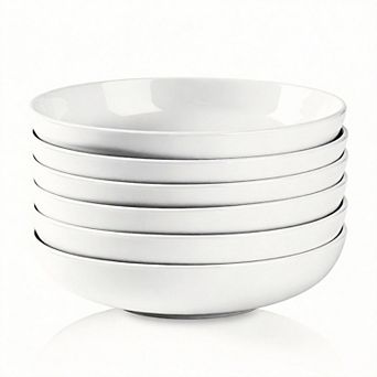 Set Of 6 26oz Ceramic Pasta Bowls Porcelain Salad Soup Dishwasher Microwave Safe