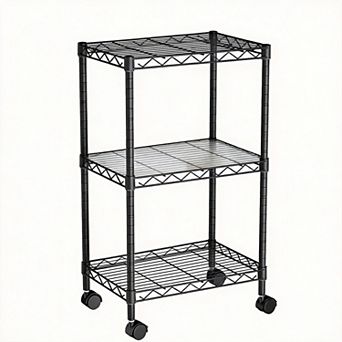 3 tier Wire Shelving Unit on Wheels Adjustable Storage Rack