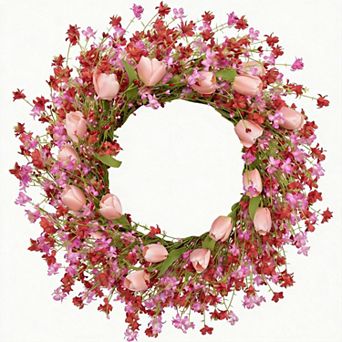 22 in Valentines Tulip Berry Wreath Front Door Wedding Decor