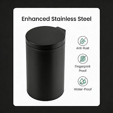 Step Trash Can Soft-Close Lid Stainless Steel 4.5L/1.2 Gallon
