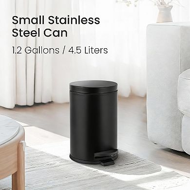 Step Trash Can Soft-Close Lid Stainless Steel 4.5L/1.2 Gallon