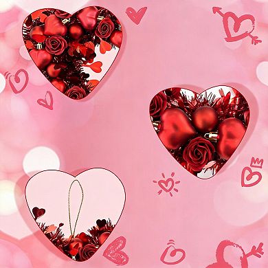 15-inch Heart-Shaped Wreath LED Rose Gold Wire Door and Window Wedding Decoration