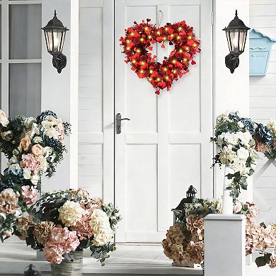 15-inch Heart-Shaped Wreath LED Rose Gold Wire Door and Window Wedding Decoration