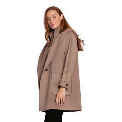 Next To You Hooded Wool Blend Coat