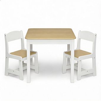 Kids Wood Table 2 Chair Set 3 pc Arts Crafts Snack
