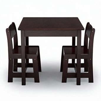 Kids Wood Table 2 Chair Set 3 pc Arts Crafts Snack