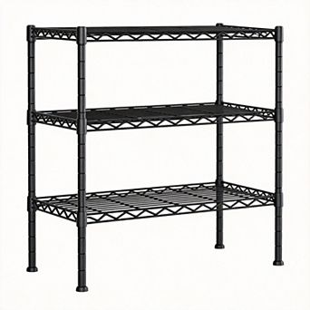 3-Shelf Adjustable Heavy Duty Metal Wire Storage Rack