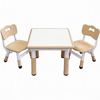 Kids Adjustable Table Chair Set Non-slip Graffiti-proof 3-12