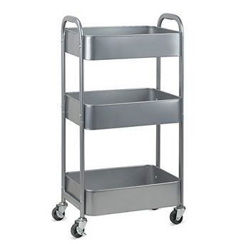 3 tier Rolling Utility Cart with Caster Wheels Easy Assembly